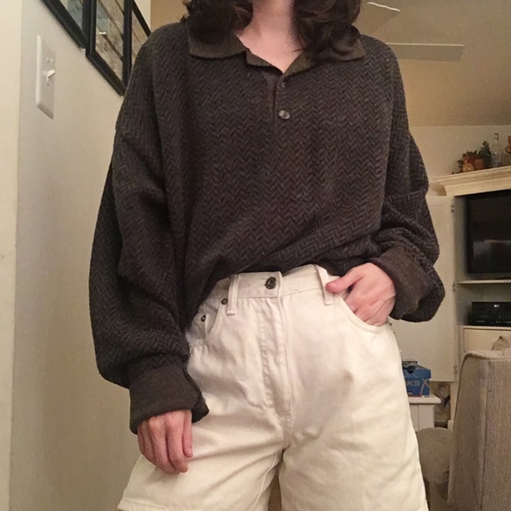 Vintage Brown Polo Sweater